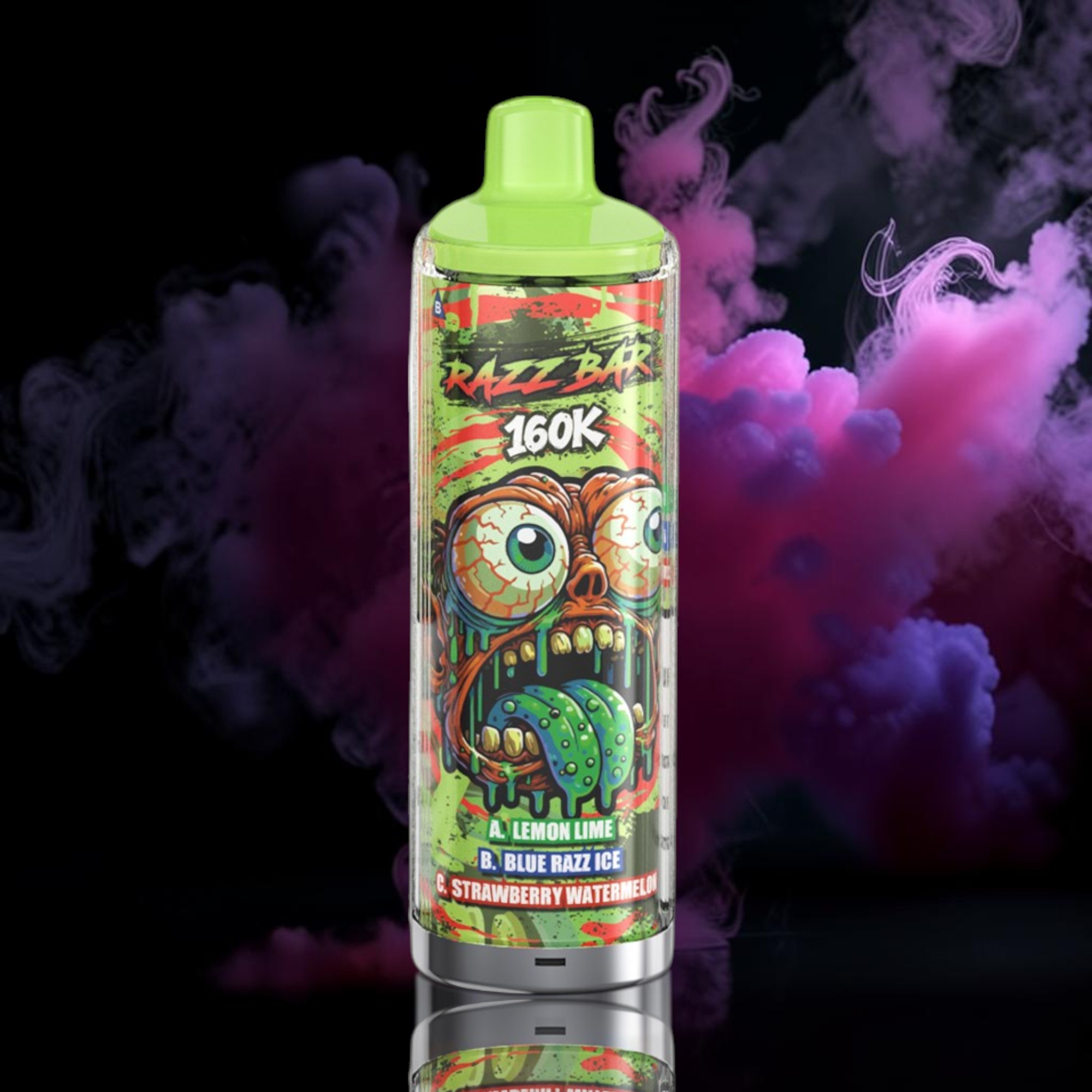 Razz Bar 160K Trio – Lemon Lime • Blue Razz Ice • Strawberry Watermelon