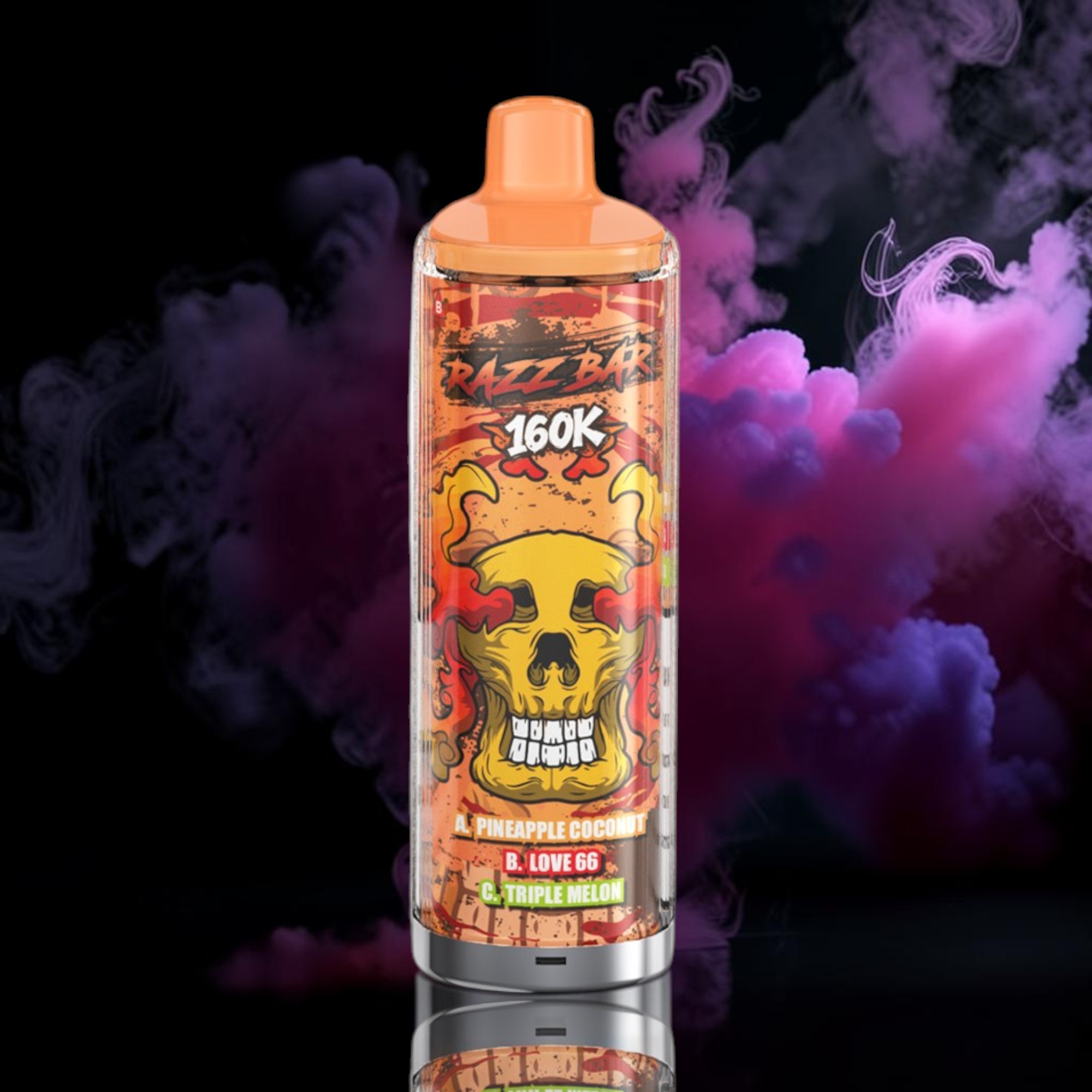 Razz Bar 160K Trio – Pineapple Coconut • Love 66 • Triple Melon