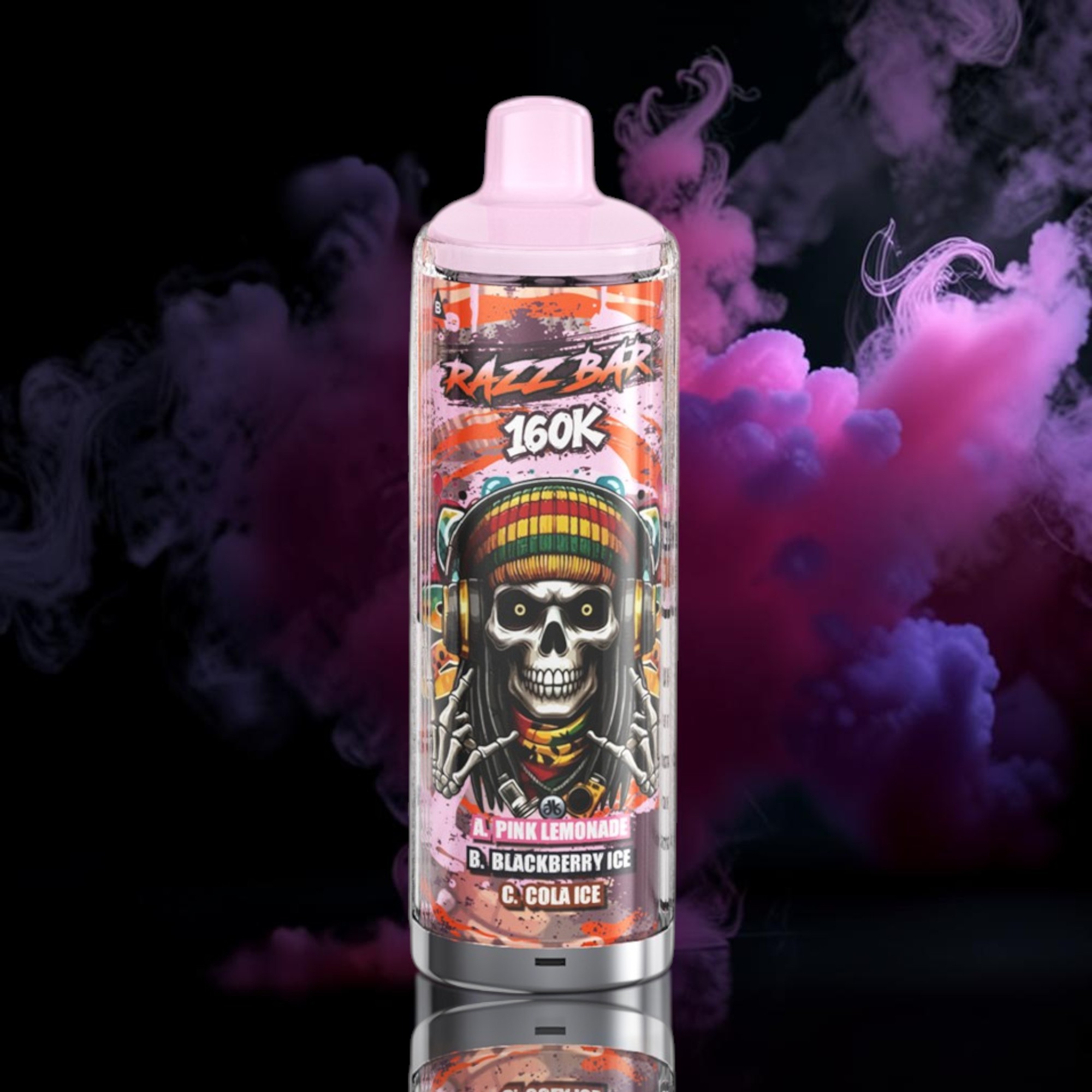 Razz Bar 160K Trio – Pink Lemonade • Blackberry Ice • Cola Ice