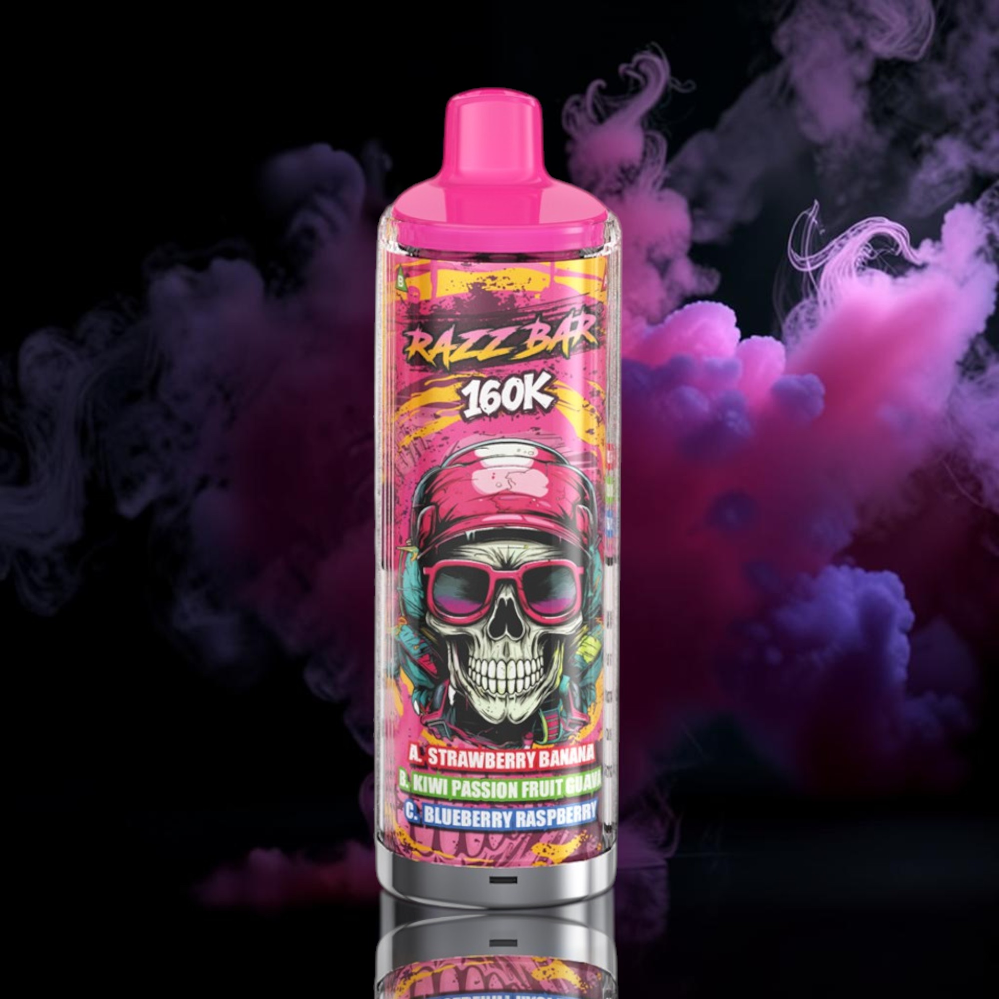 Razz Bar 160K Trio – Strawberry Banana • Kiwi Passion Fruit Guava • Blueberry Raspberry
